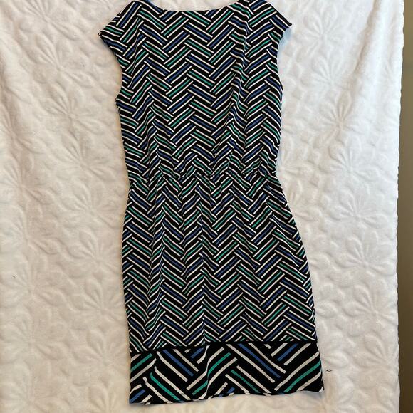 Worthington sleeveless knee length striped dress office work wear sheath dress - Picture 2 of 5